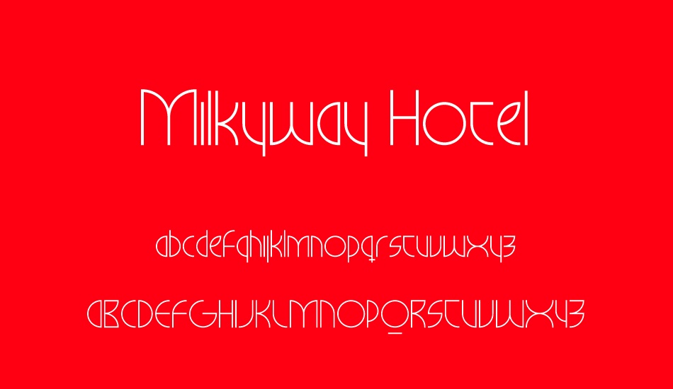 Milkyway Hotel Personal Use font