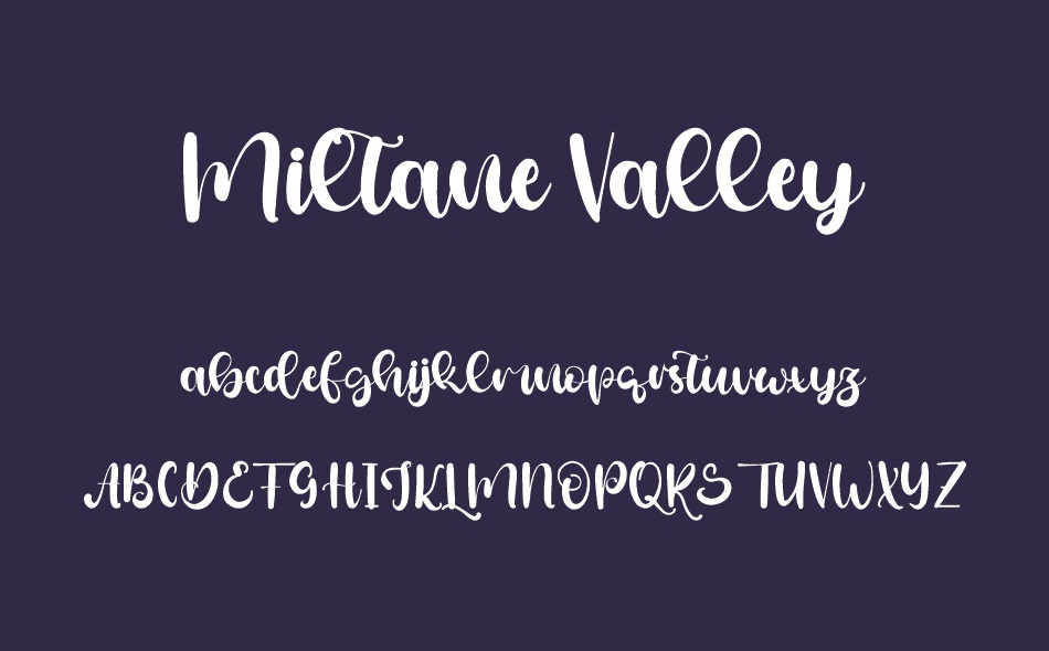 Miltane Valley font