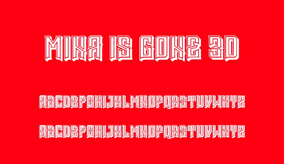 Mina is gone 3D font