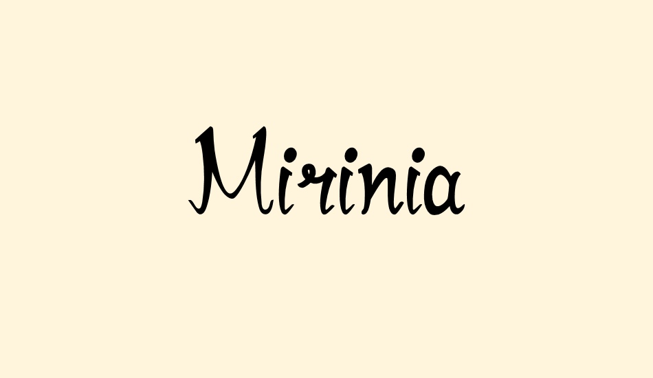 Mirinia Regular font big