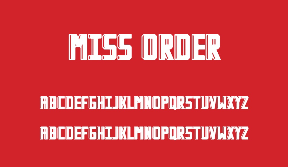 Miss Order font
