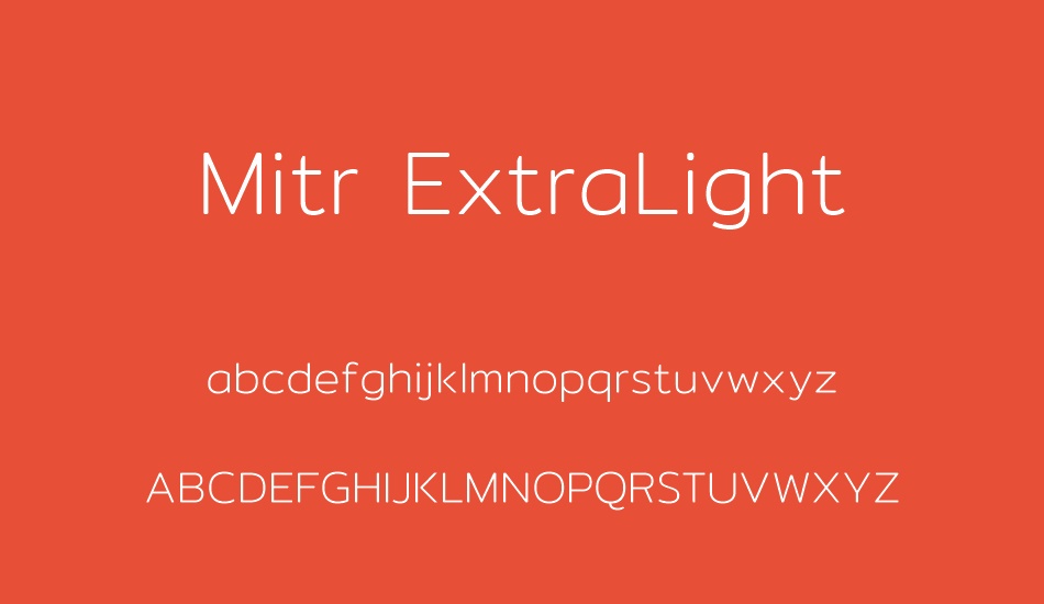 mitr-extralight font