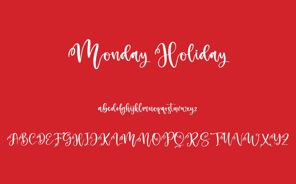 Monday Holiday font