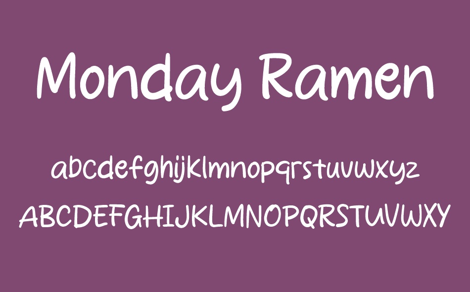 Monday Ramen font