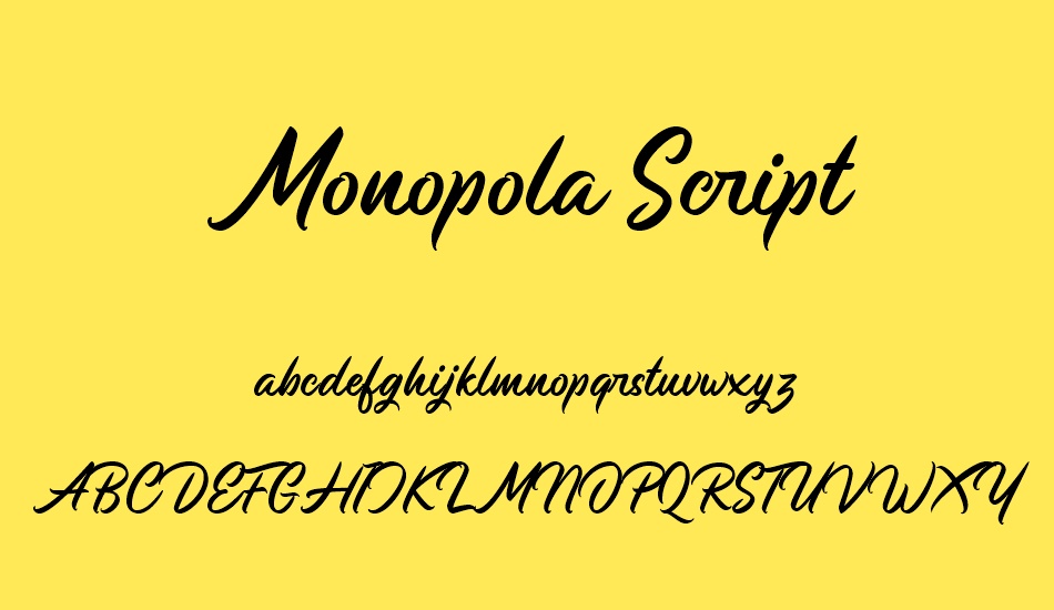 Monopola Script font