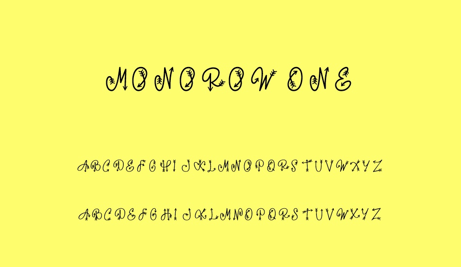 Monorow One font