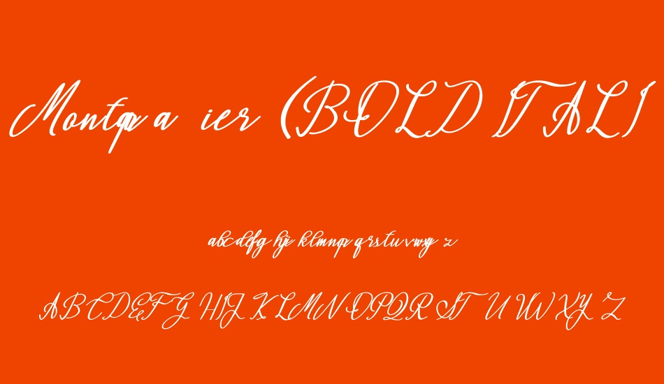 Montapallier (BOLD ITALIC) font