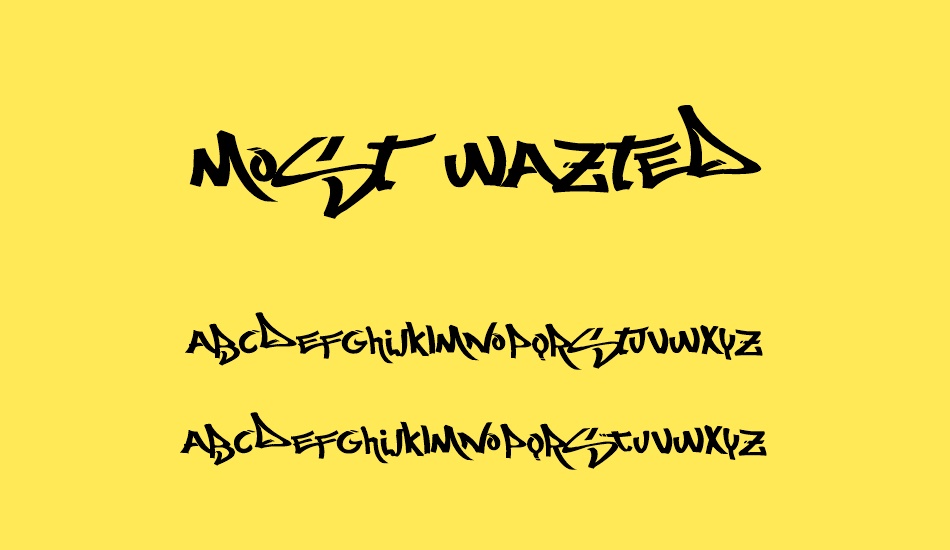 Most Wazted font