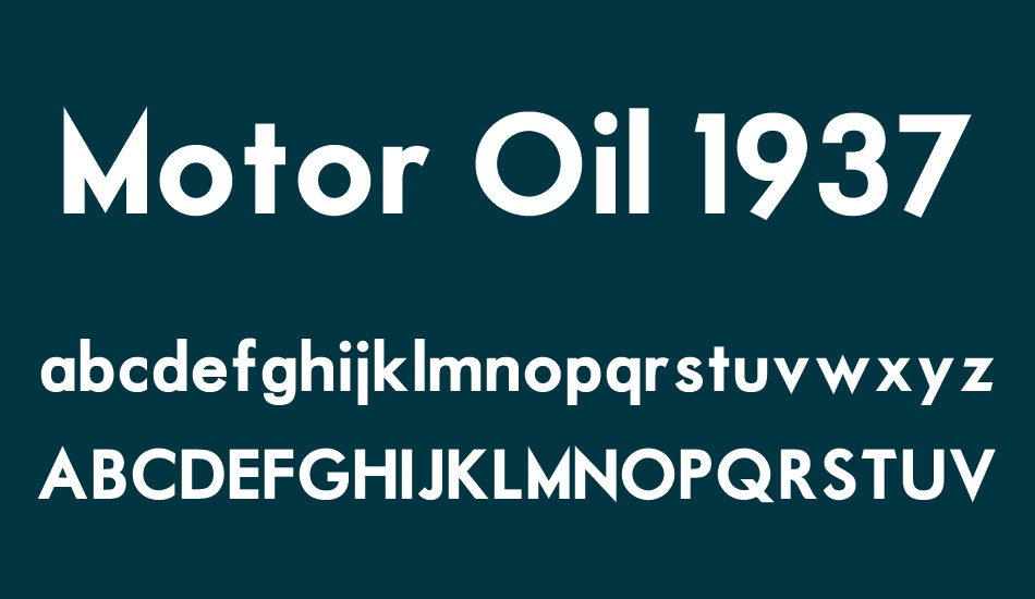 Motor Oil 1937 M54 font