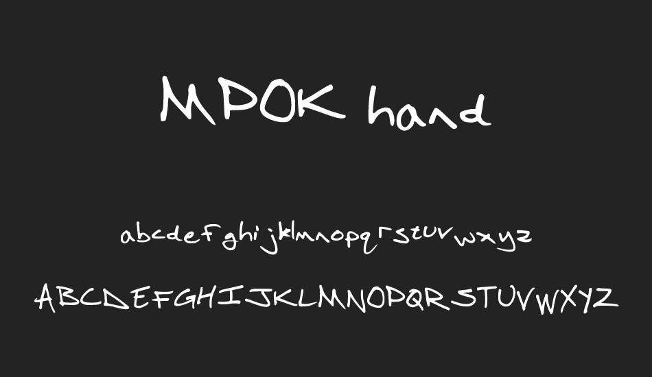 MPOK hand font