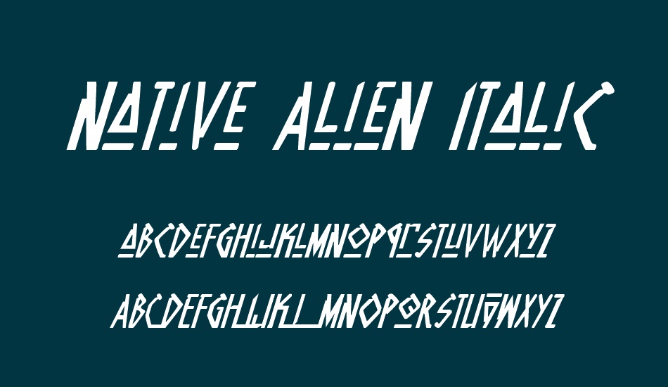 Native Alien Italic font