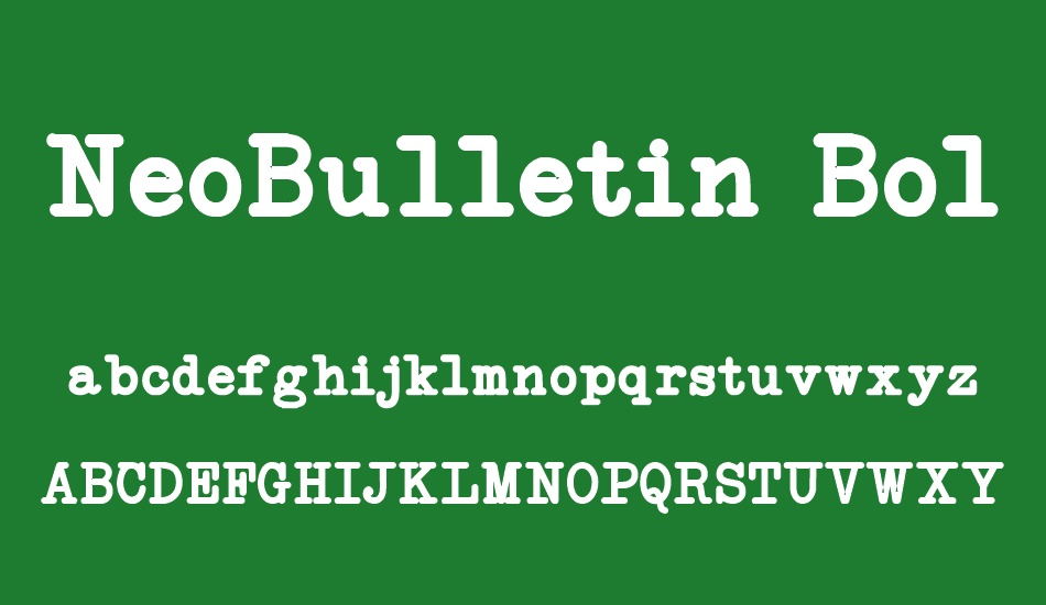 NeoBulletin Bold font