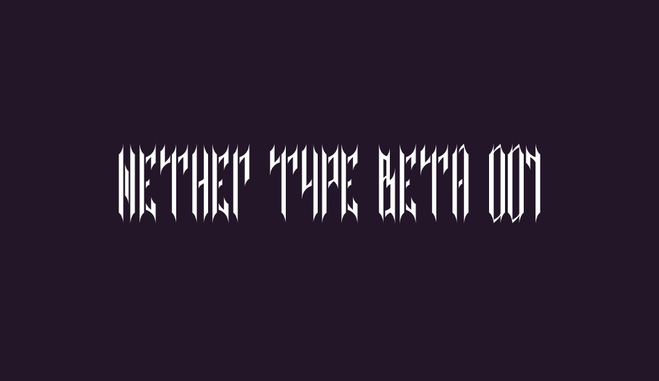 NETHER TYPE BETA 001 font big