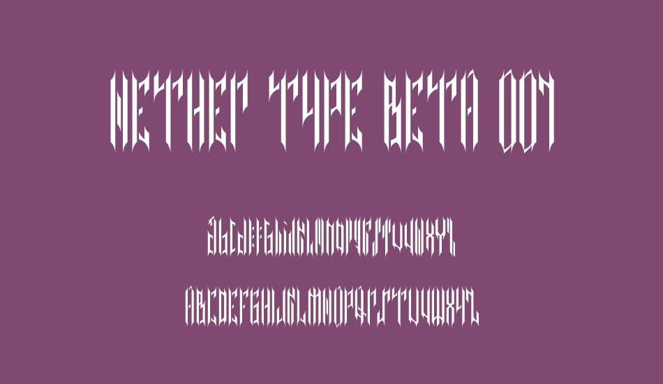 NETHER TYPE BETA 001 font