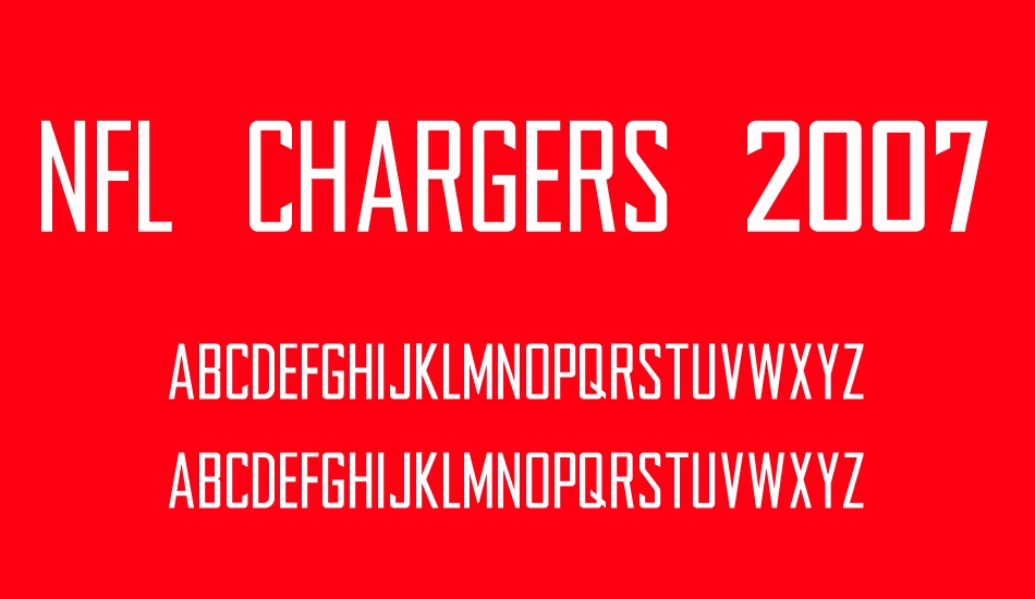 NFL Chargers 2007 font
