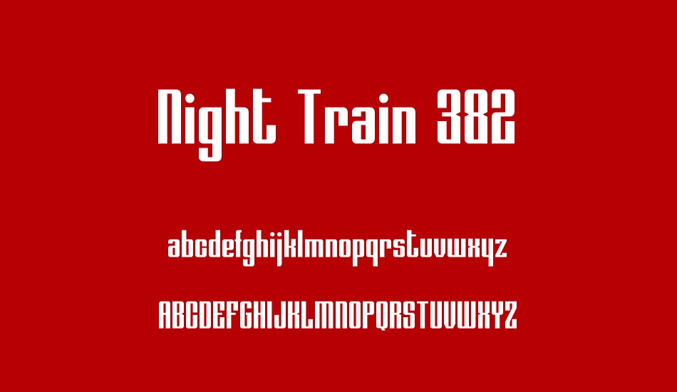 Night Train 382 font