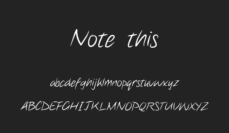 Note this font