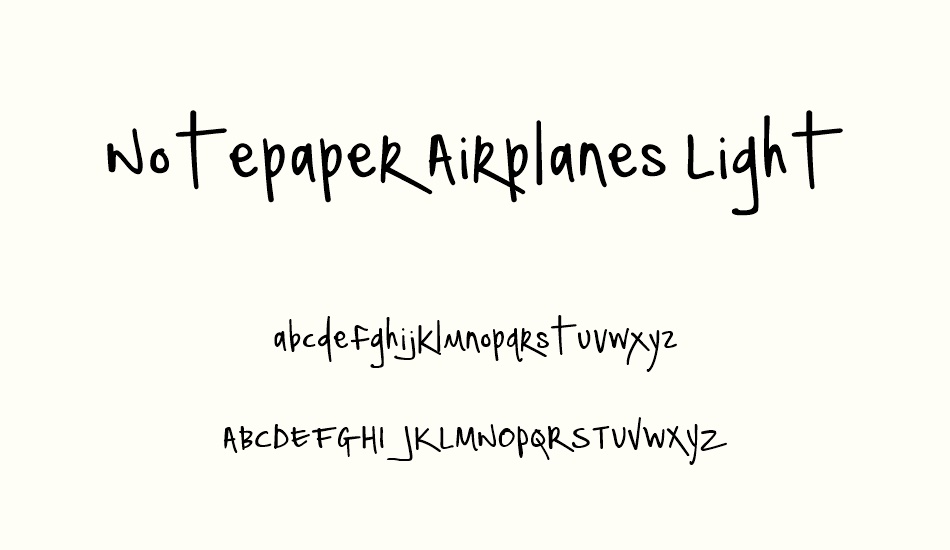 notepaper-airplanes-light font