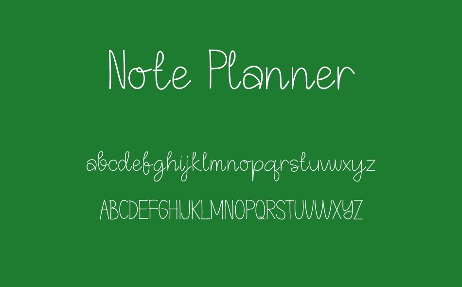 Note Planner font