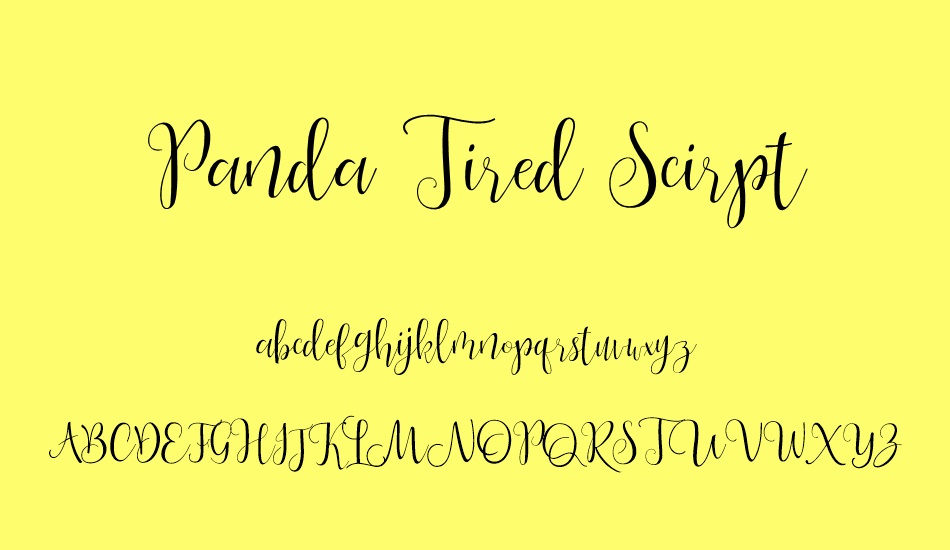 panda-tired-scirpt font