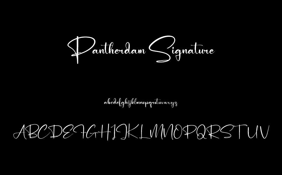 Pantherdam Signature font