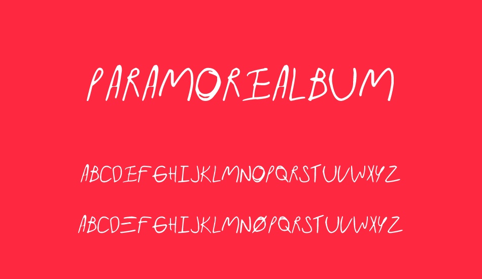ParamoreAlbum font