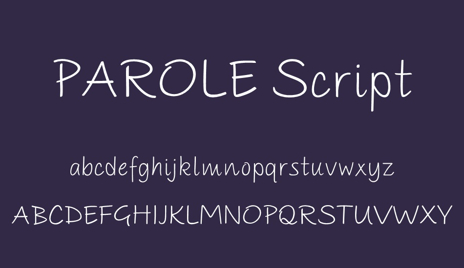 PAROLE Script Demo font