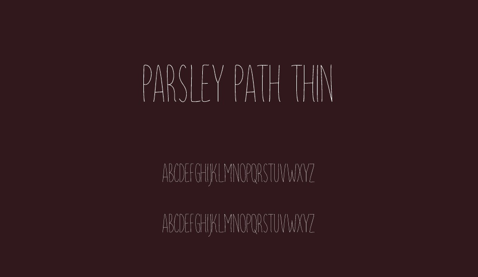 Parsley Path Thin font