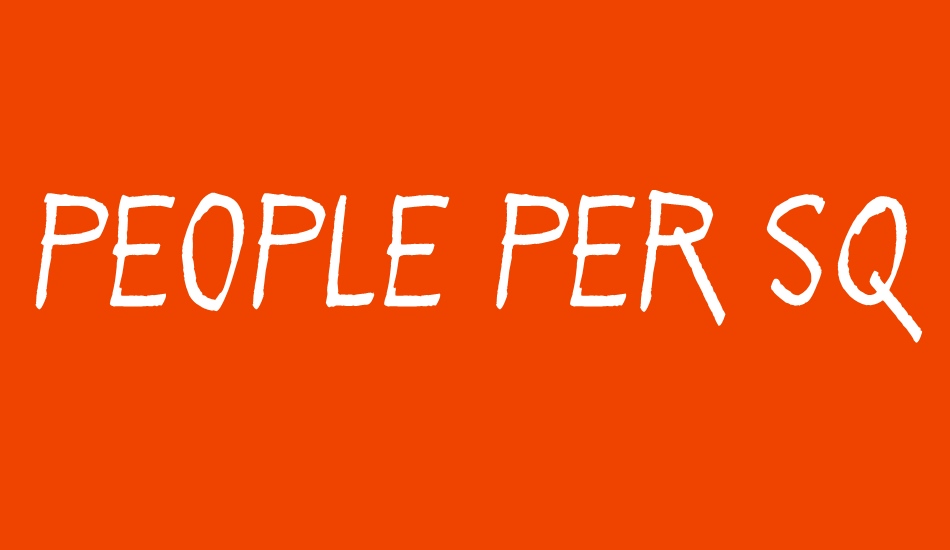 People per square kilometer font big