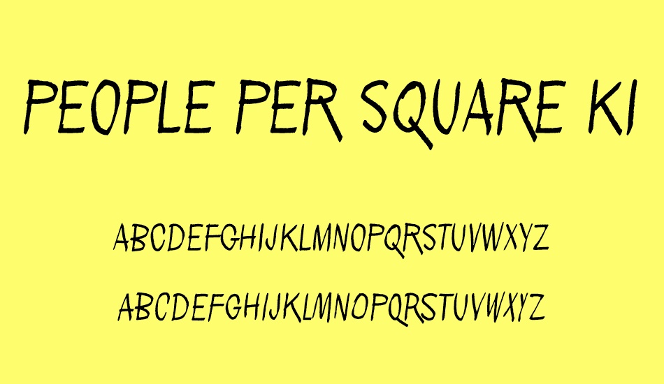 People per square kilometer font