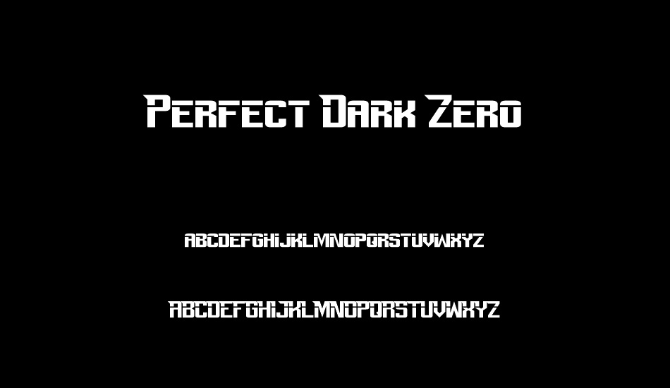 Perfect Dark Zero font