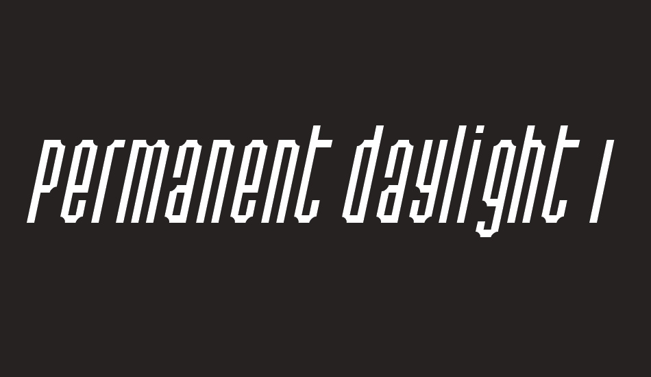 Permanent daylight Italic font big