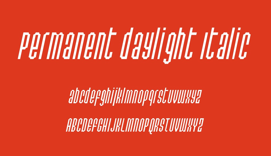 Permanent daylight Italic font