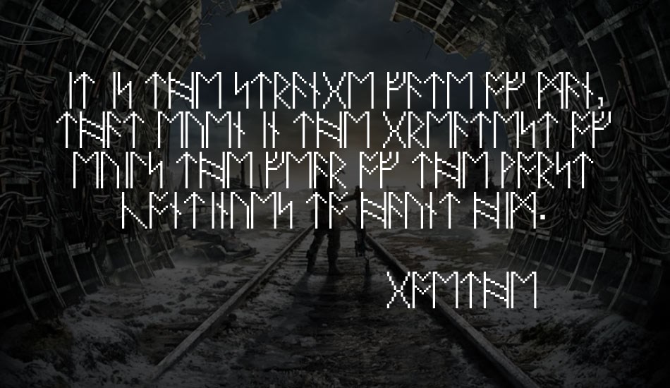 PixelRunes font text