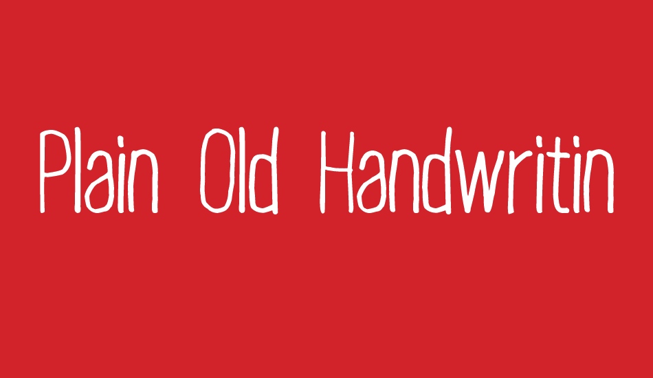 Plain Old Handwriting font big