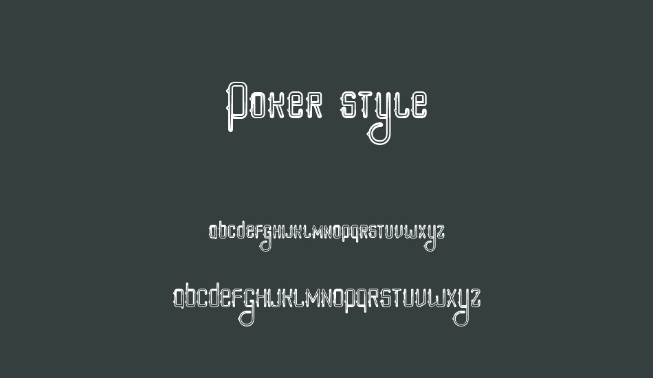 Poker style font