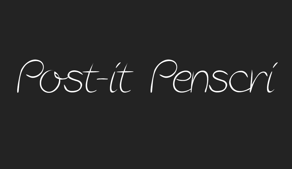 Post-it Penscript font big