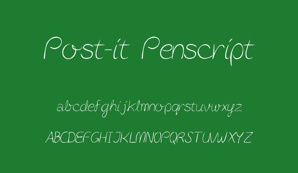 Post-it Penscript font