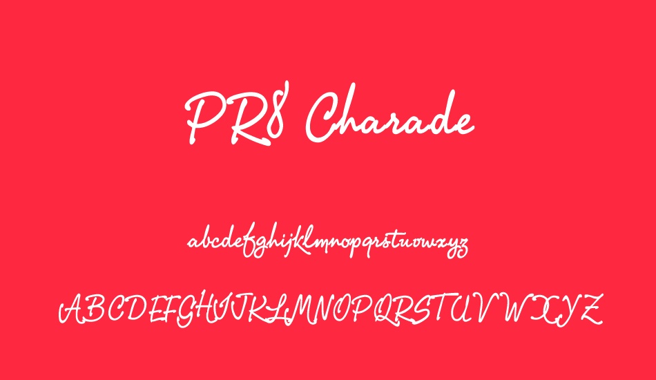 PR8 Charade font