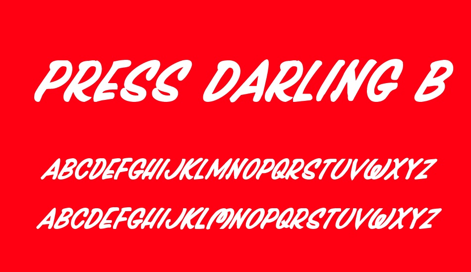 Press Darling Bold Italic font