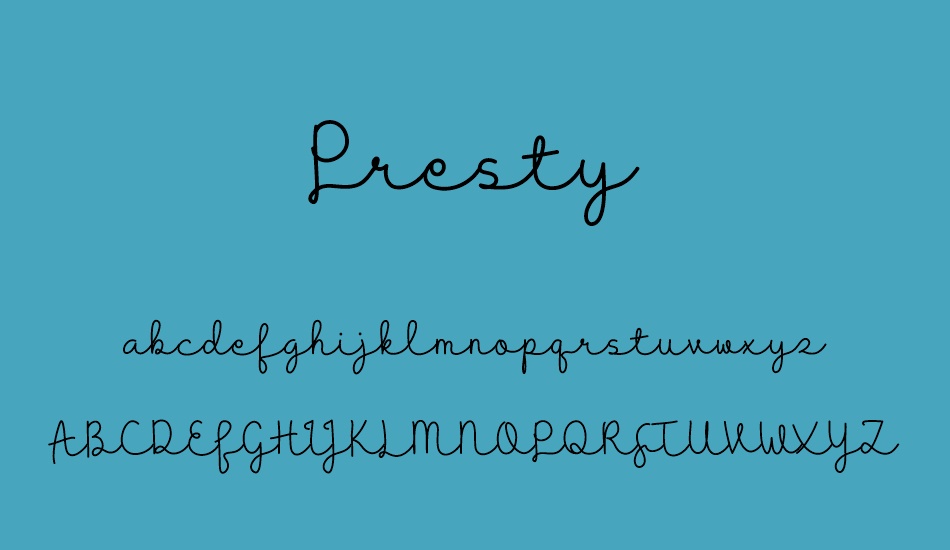 Presty Regular font
