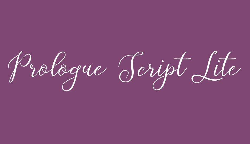 Prologue Script Lite font big