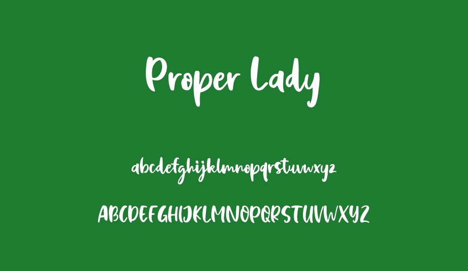 Proper Lady font