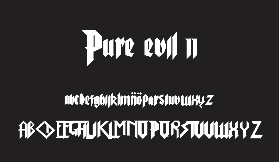 Pure evil 2 font