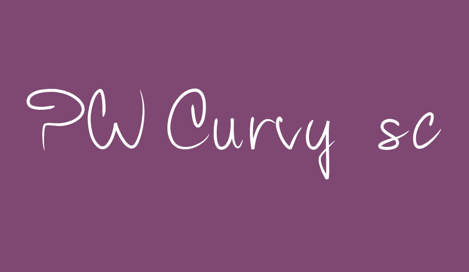 PW Curvy regular script font big