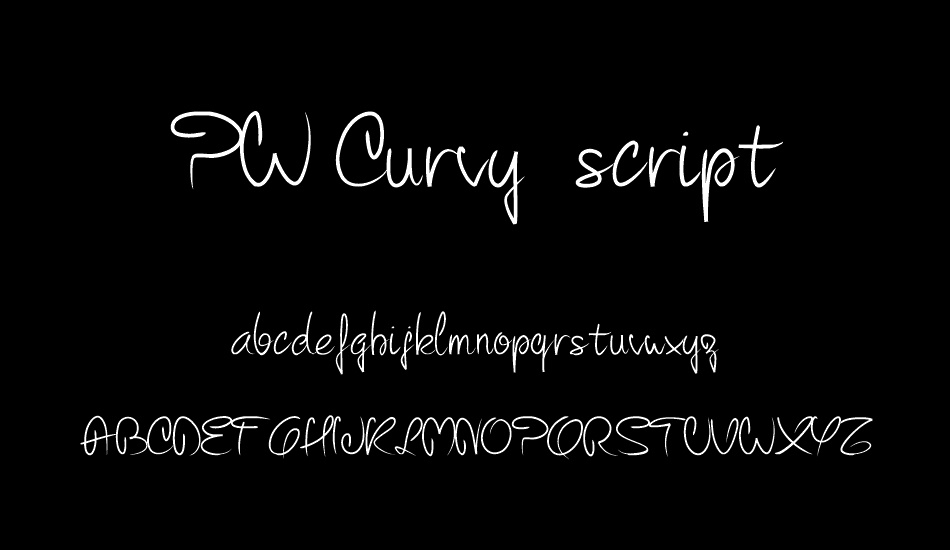 PW Curvy regular script font
