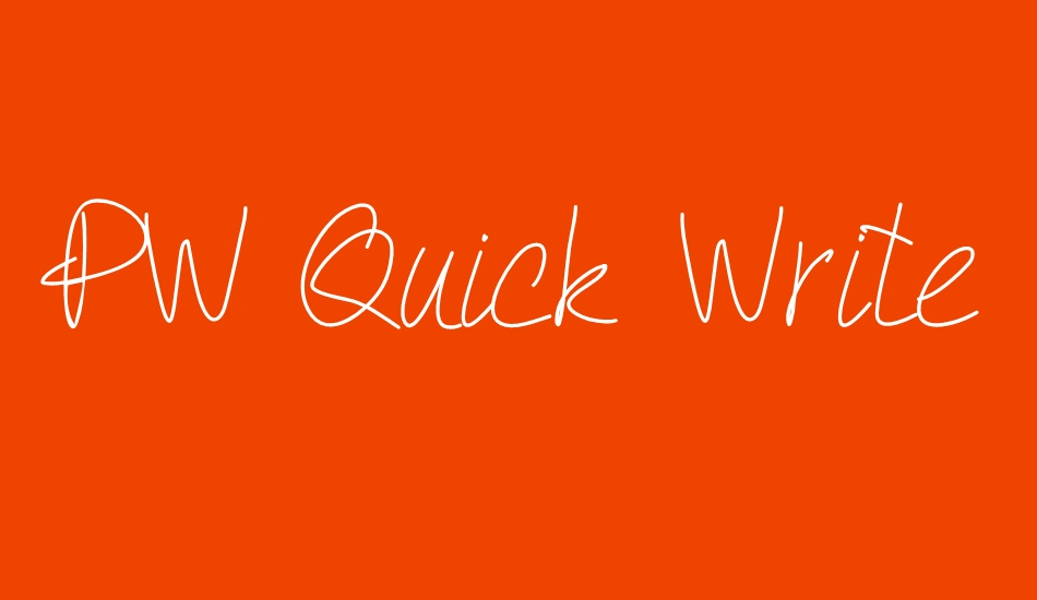 PW Quick Write font big