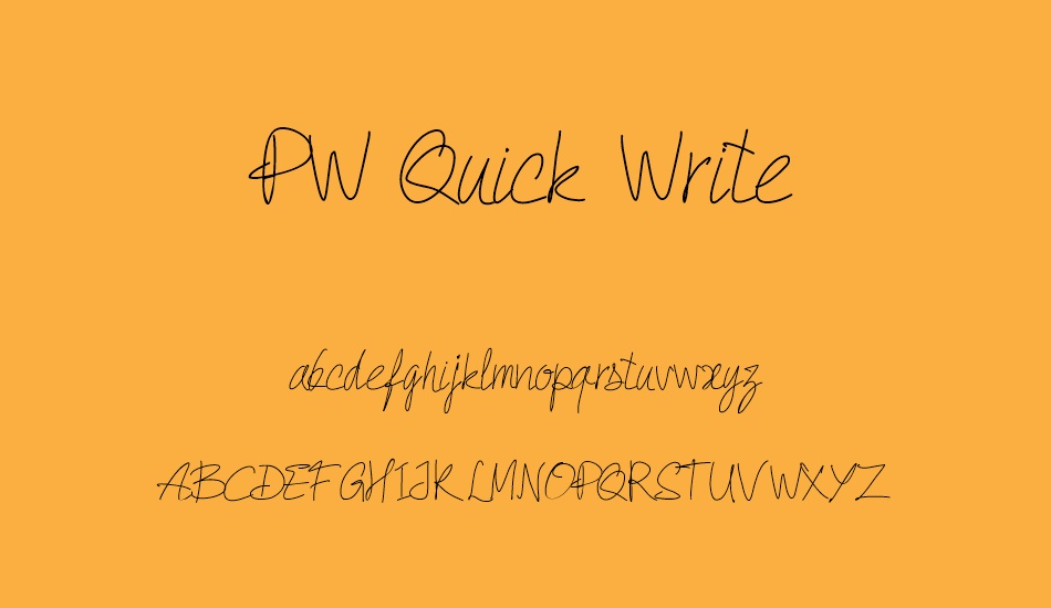 PW Quick Write font