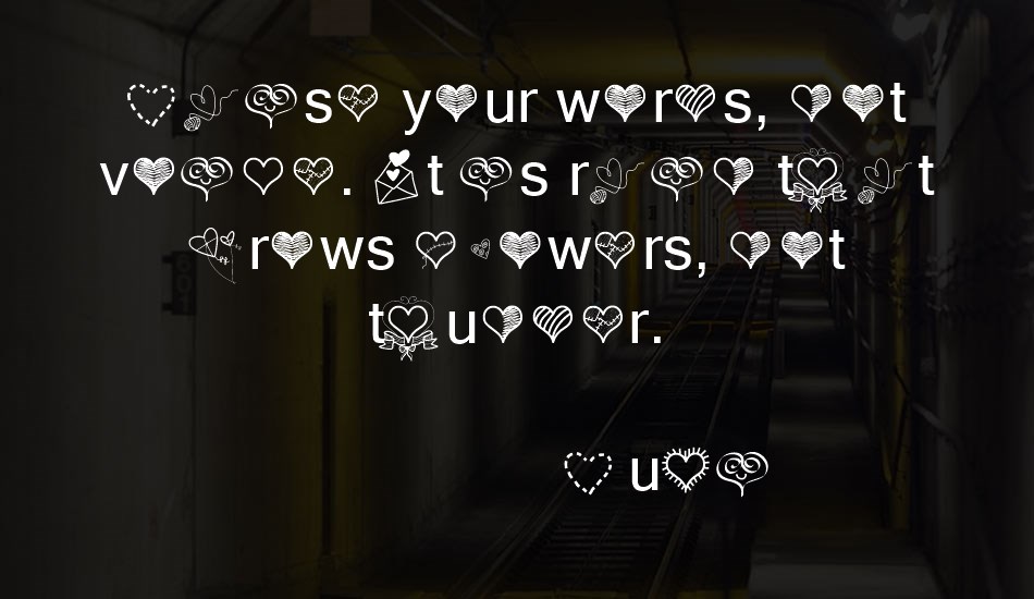 PWLittleHearts font text