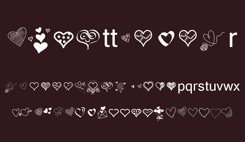 PWLittleHearts font